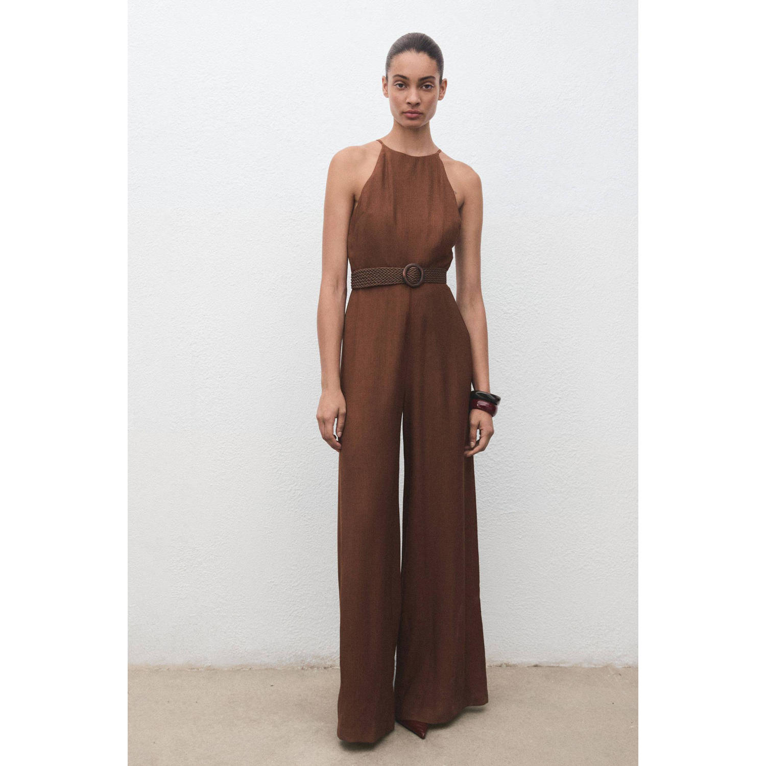 Mango jumpsuit bruin