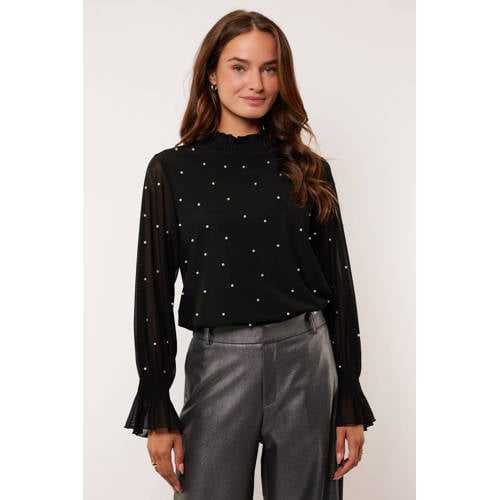 G-maxx blouse zwart met stippen afbeelding