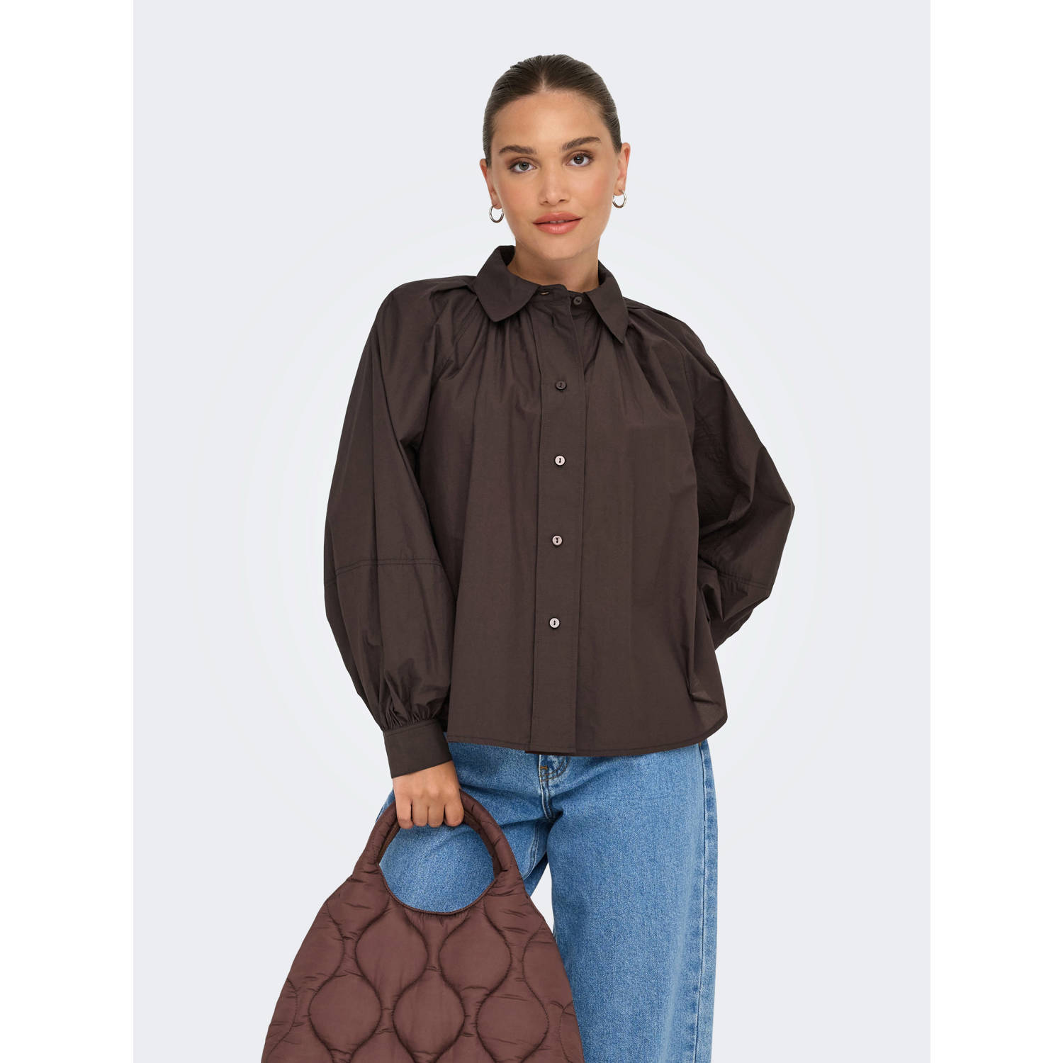 ONLY blouse donkerbruin