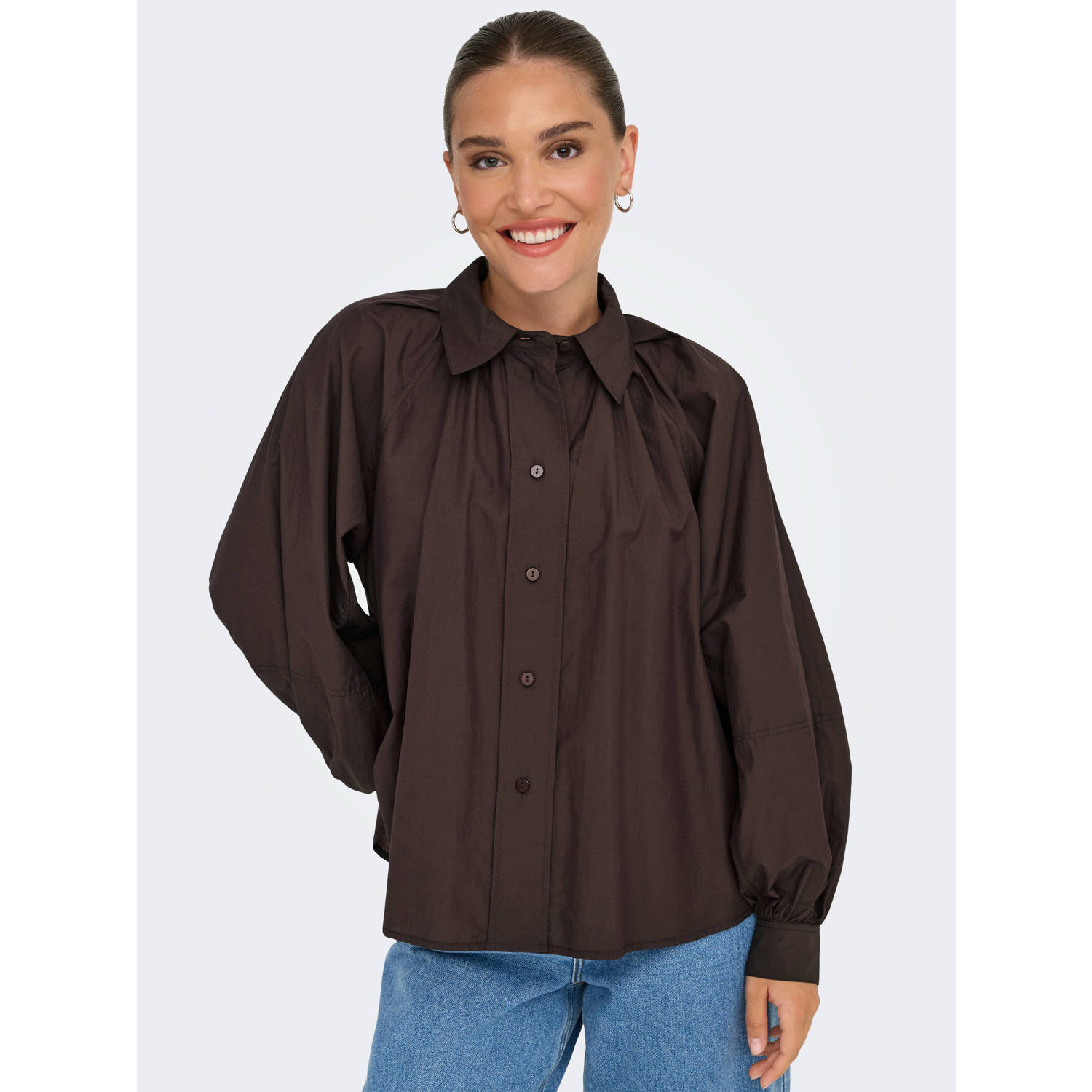 ONLY blouse donkerbruin