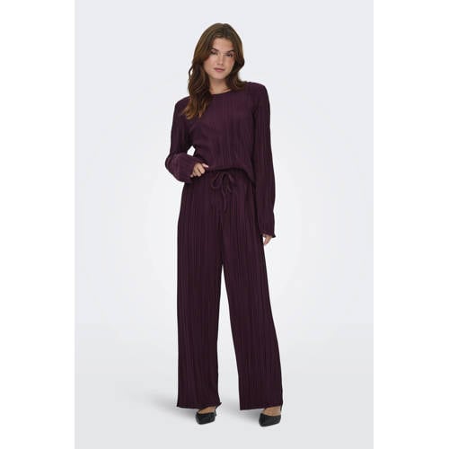 ONLY high waist broek donkerrood afbeelding