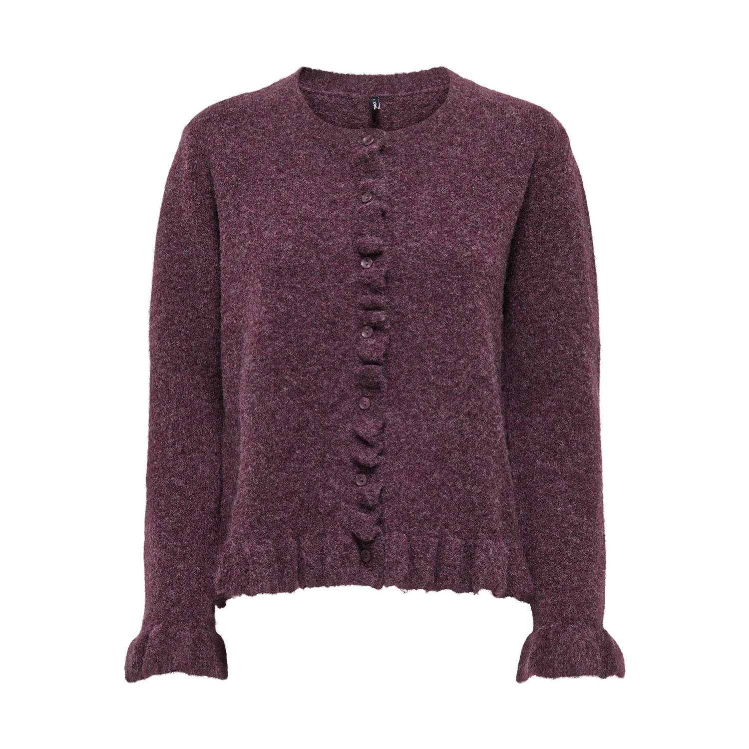 ONLY wollen gebreid vest donkerrood