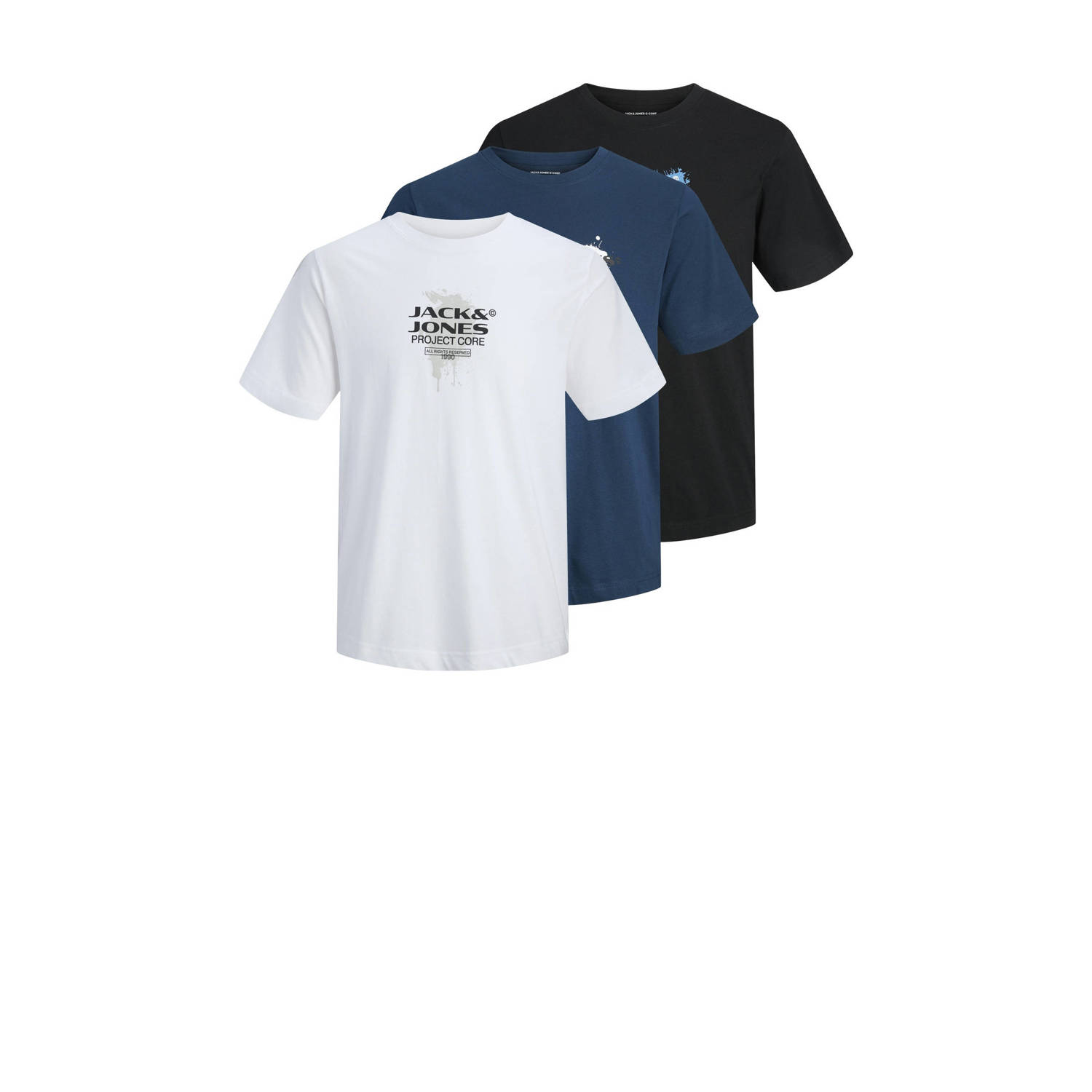 JACK & JONES CORE regular T-shirt (set van 3)