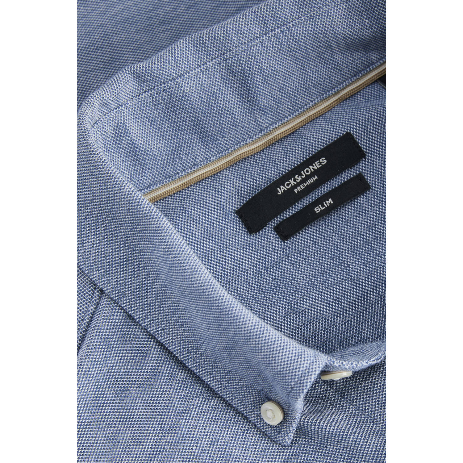 JACK & JONES PREMIUM casual overhemd blauw