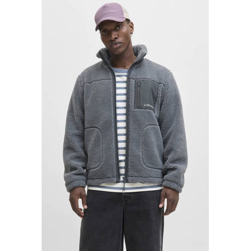JACK & JONES ESSENTIALS teddy jas grijsblauw afbeelding