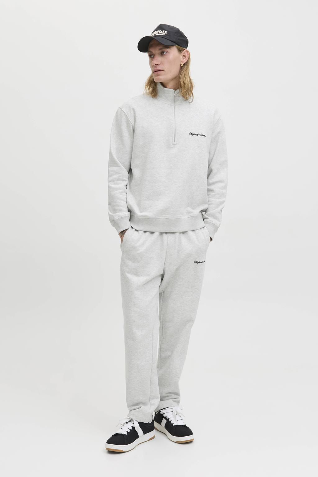 JACK & JONES ORIGINALS sweater lichtgrijs