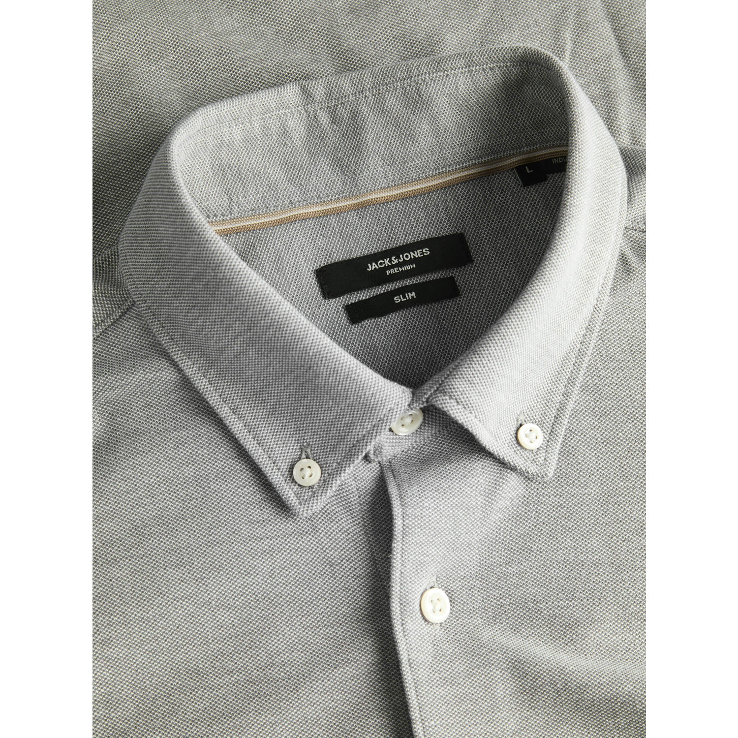 JACK & JONES PREMIUM casual overhemd grijs