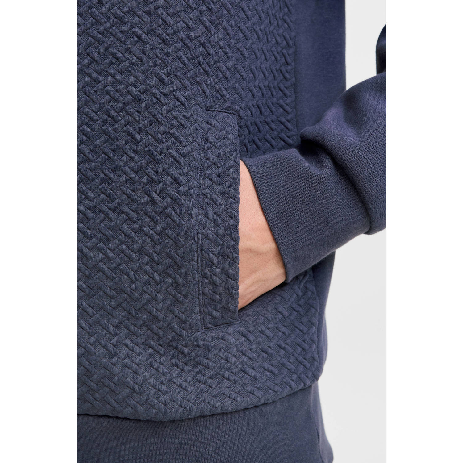 JACK & JONES PREMIUM sweatvest met textuur donkerblauw