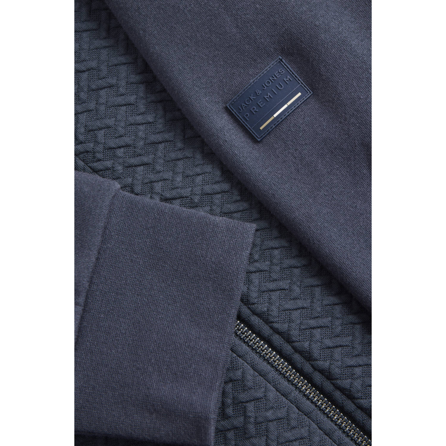 JACK & JONES PREMIUM sweatvest met textuur donkerblauw
