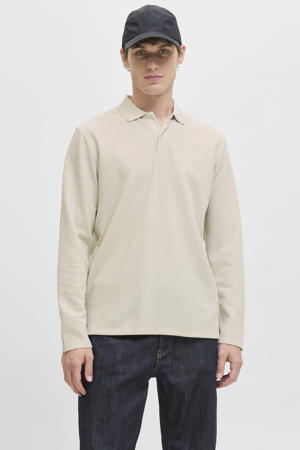 regular polo met textuur beige