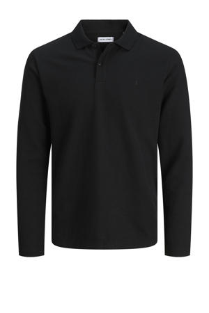 regular polo met textuur zwart