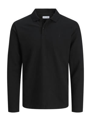 regular polo met textuur zwart