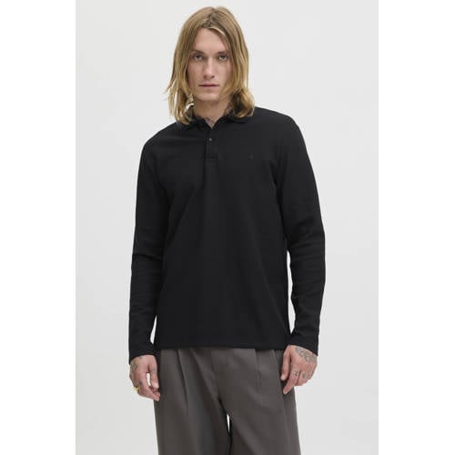 JACK & JONES ESSENTIALS regular polo met textuur zwart afbeelding