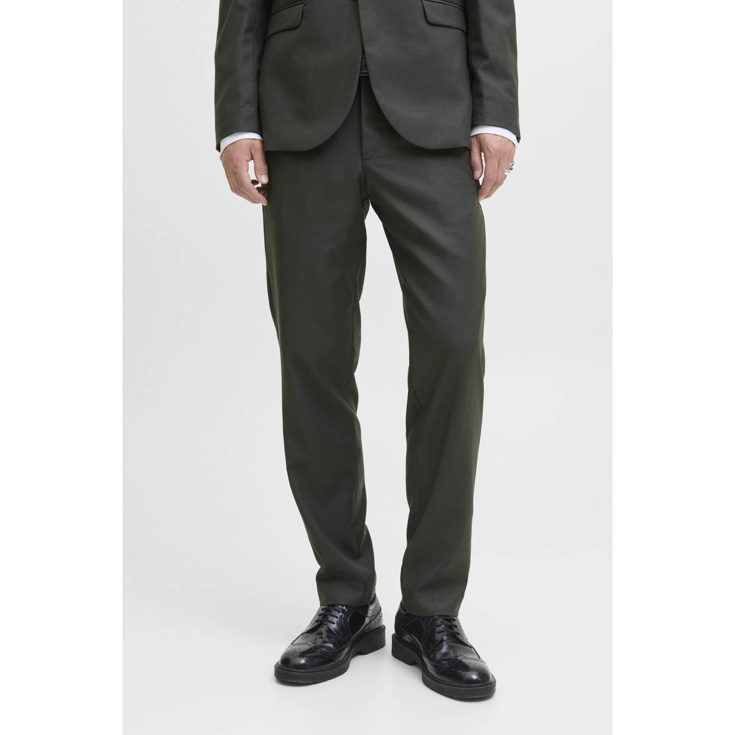 JACK & JONES PREMIUM wollen super slim pantalon donkergroen