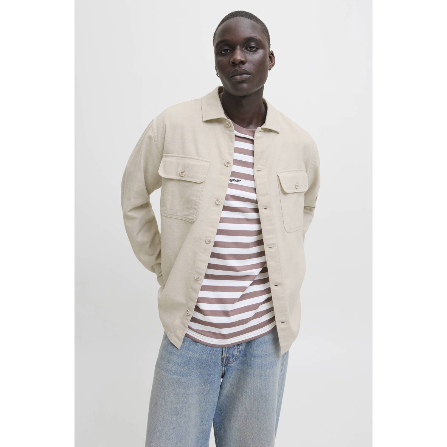 JACK & JONES ESSENTIALS overshirt beige