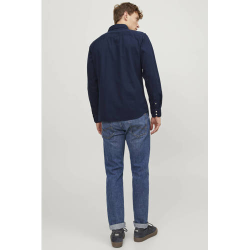 JACK & JONES ESSENTIALS casual overhemd donkerblauw afbeelding
