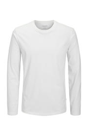thumbnail: Witte heren JACK & JONES ESSENTIALS longsleeve van katoen met effen, lange mouwen en ronde hals