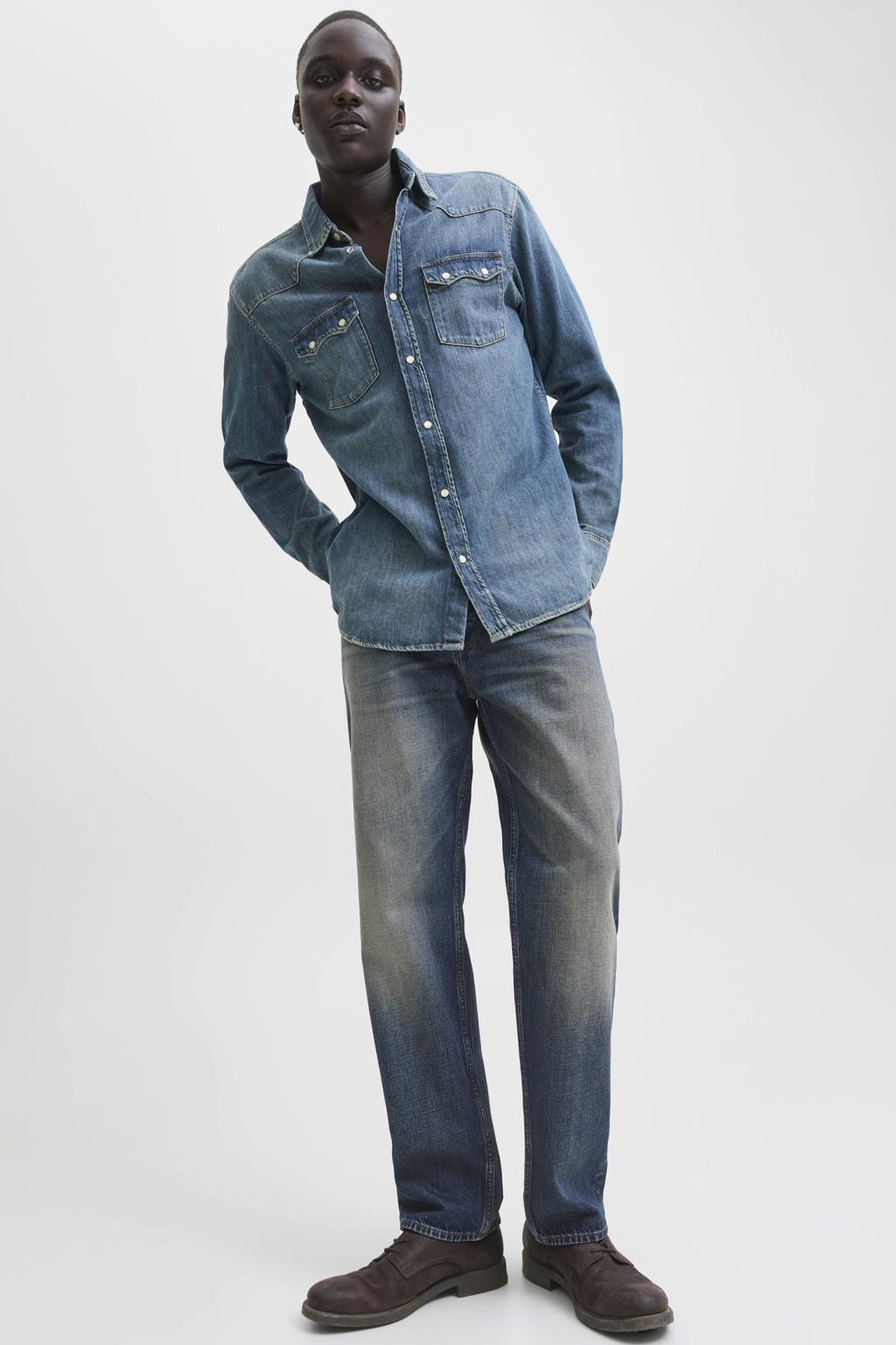 JACK & JONES JEANS INTELLIGENCE JJICHRIS JJORIGINAL relaxed loose fit jeans blue denim