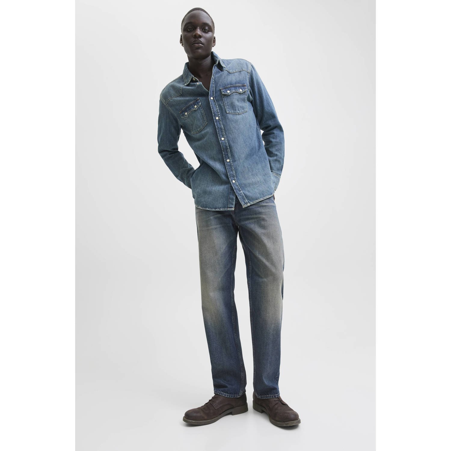 JACK & JONES JEANS INTELLIGENCE JJICHRIS JJORIGINAL relaxed loose fit jeans blue denim
