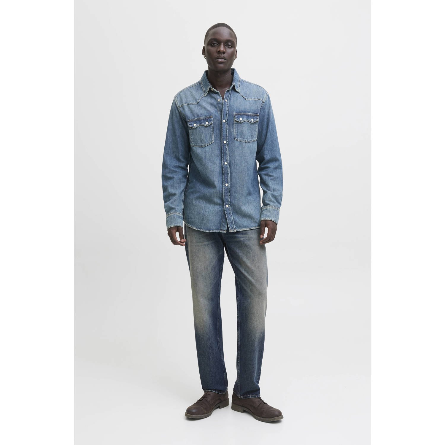 JACK & JONES JEANS INTELLIGENCE JJICHRIS JJORIGINAL relaxed loose fit jeans blue denim