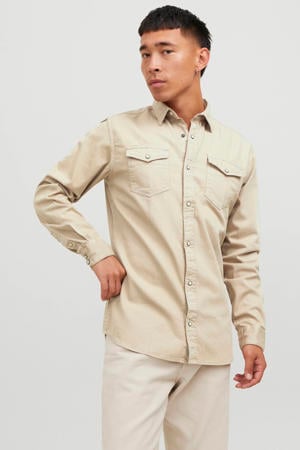 regular casual overhemd beige