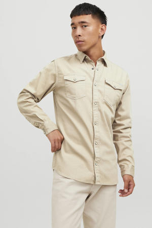 regular casual overhemd beige
