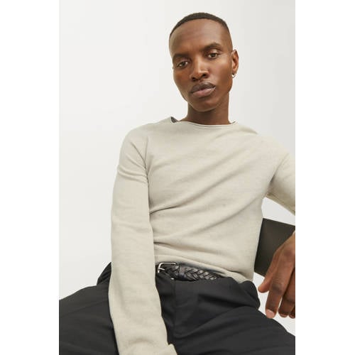 JACK & JONES ESSENTIALS trui fijn gebreid beige afbeelding