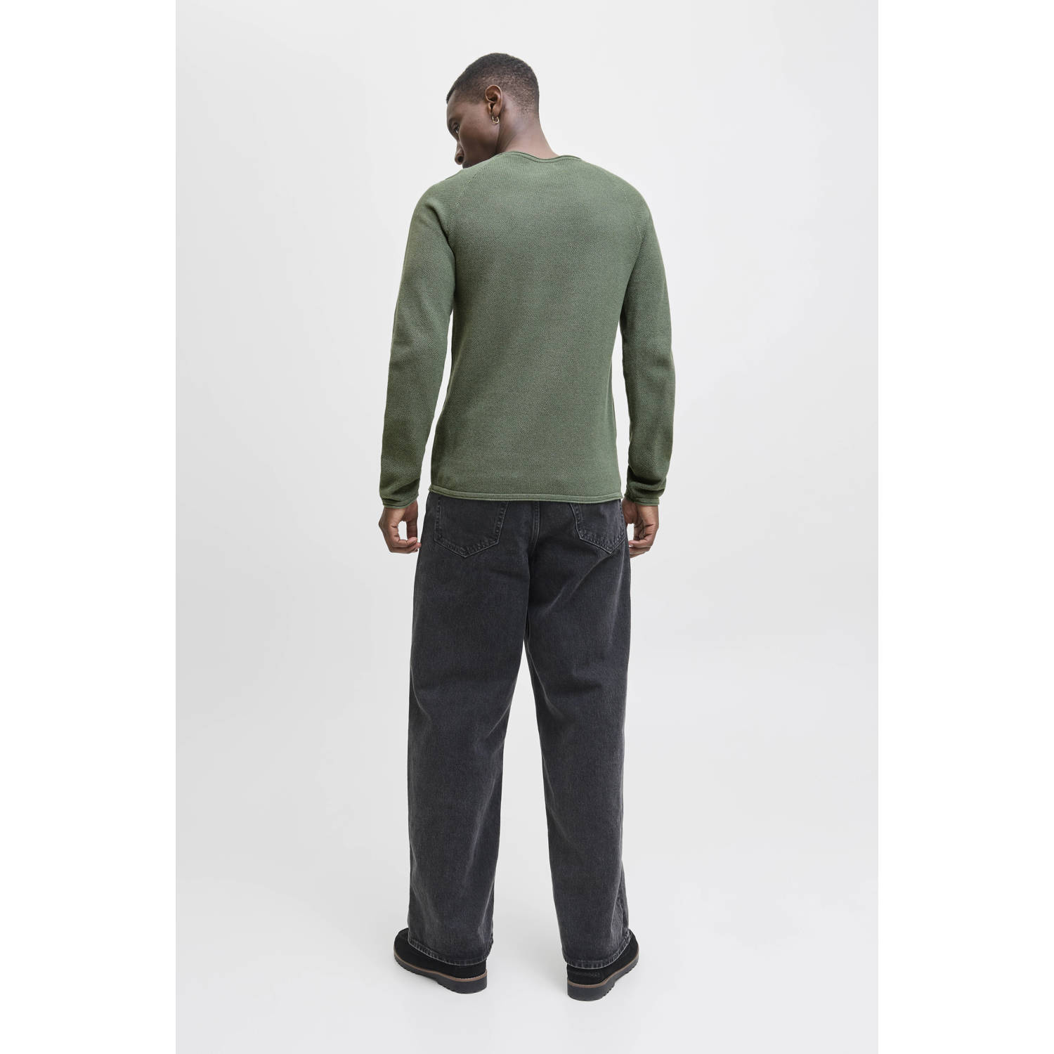 JACK & JONES ESSENTIALS trui fijn gebreid groen