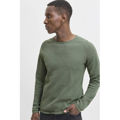 JACK & JONES ESSENTIALS trui fijn gebreid groen afbeelding