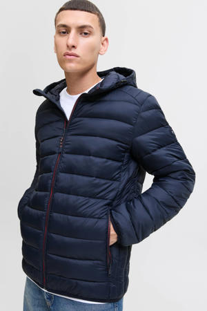 gewatteerde jas donkerblauw