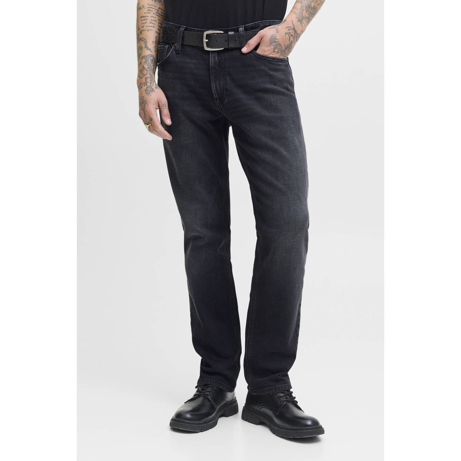JACK & JONES JEANS INTELLIGENCE JJICLARK JJORIGINAL regular fit jeans black denim
