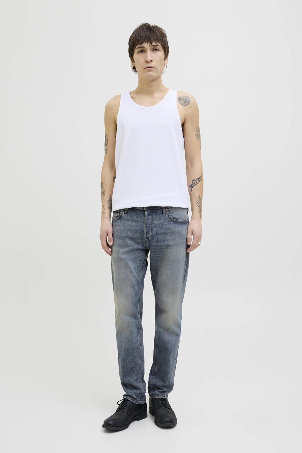 JACK & JONES JEANS INTELLIGENCE JJIMIKE JJORIGINAL tapered jeans blue denim