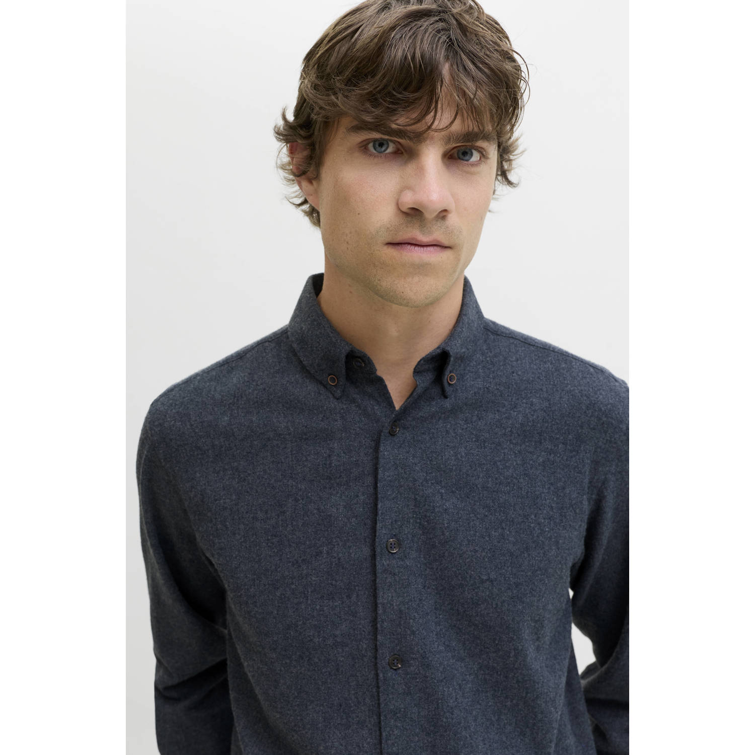 JJ REBEL casual overhemd donkerblauw