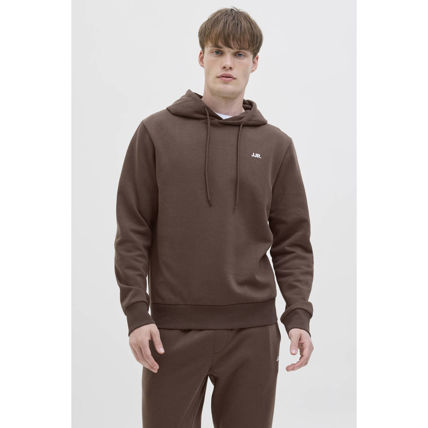JJ REBEL hoodie donkerbruin