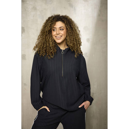 Zhenzi gestreepte pullover donkerblauw afbeelding