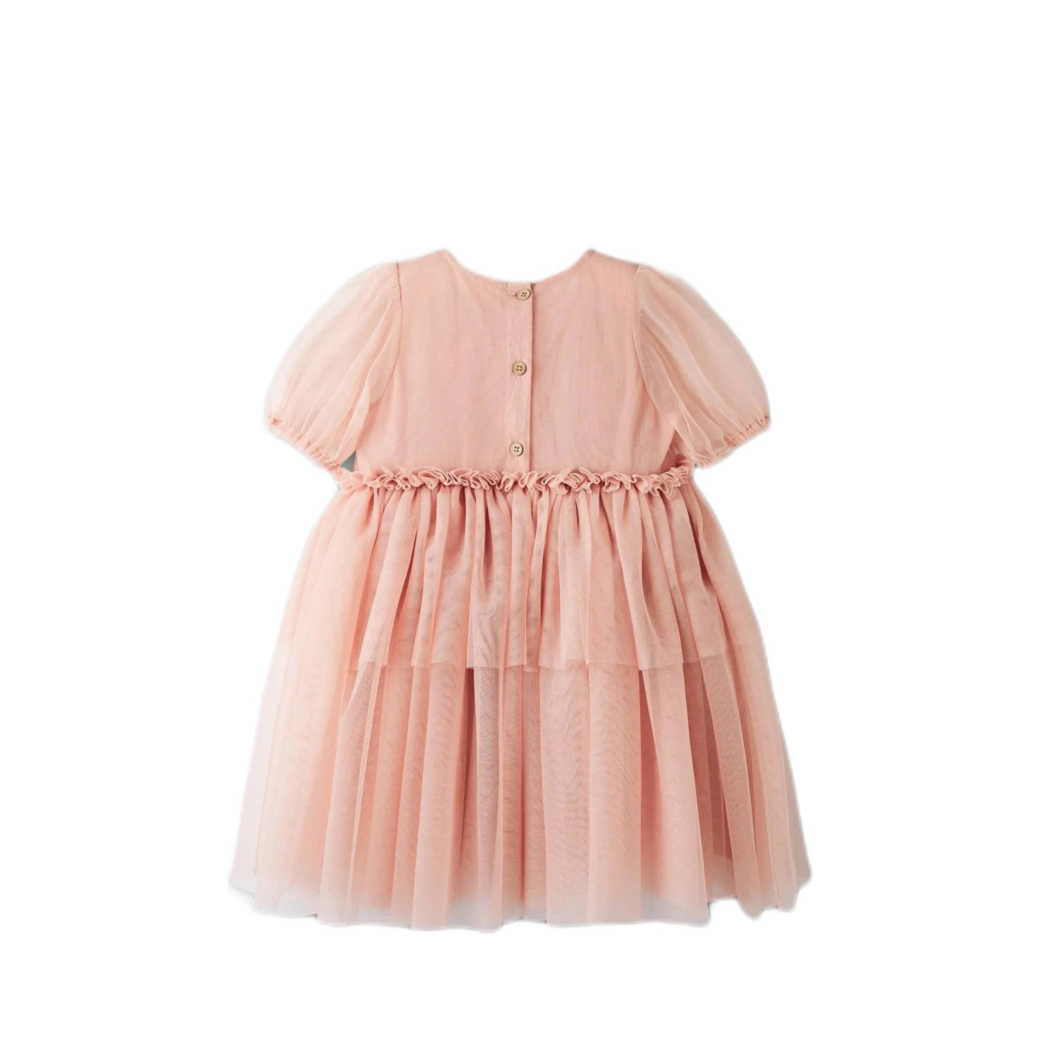 LIL' ATELIER MINI korte jurk met tule lichtroze