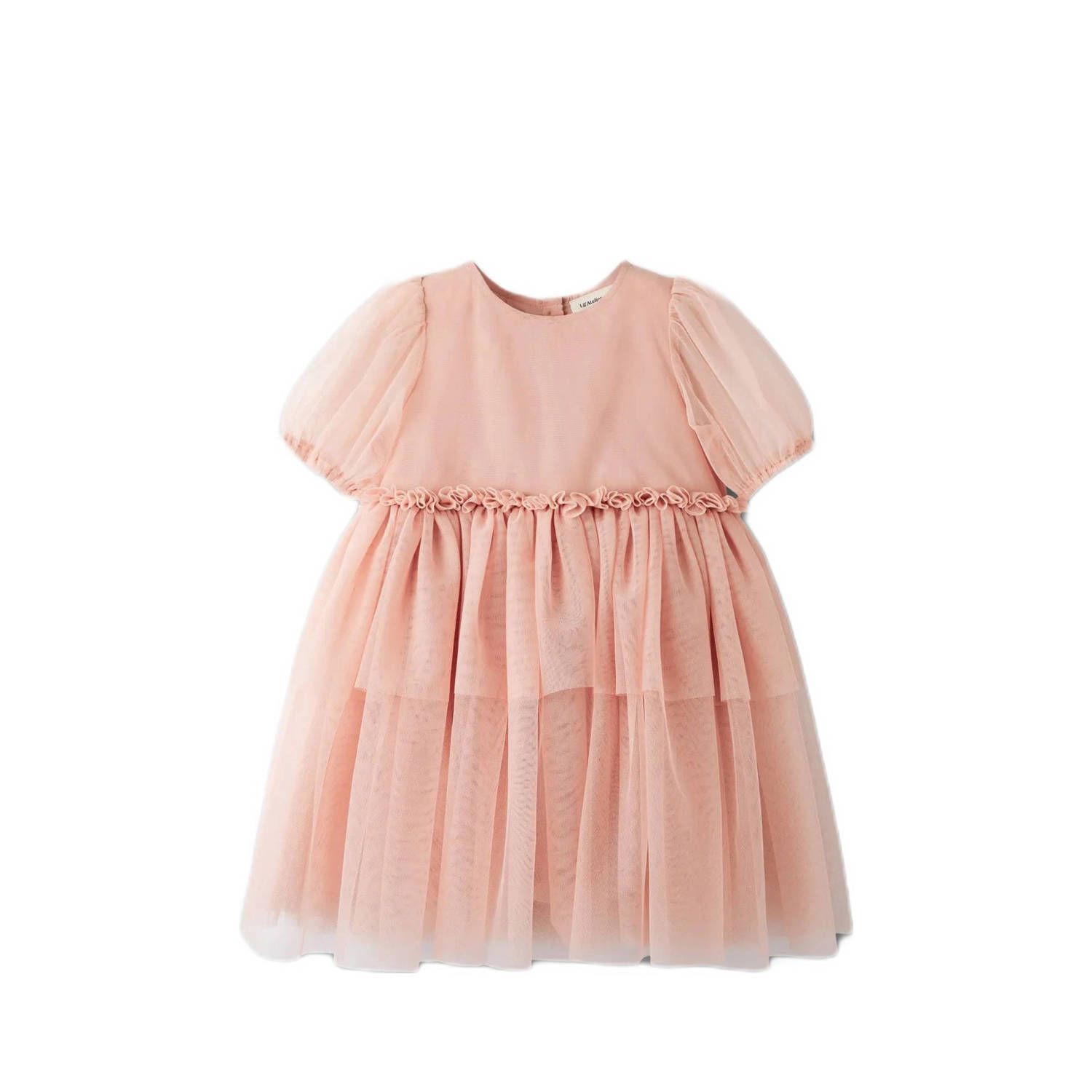 LIL' ATELIER MINI korte jurk met tule lichtroze