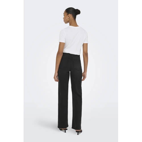 ONLY high waist wide leg jeans black denim afbeelding