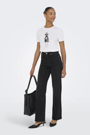 high waist wide leg jeans black denim