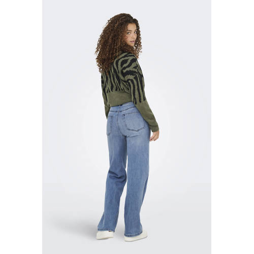 ONLY high waist wide leg jeans medium blue denim afbeelding