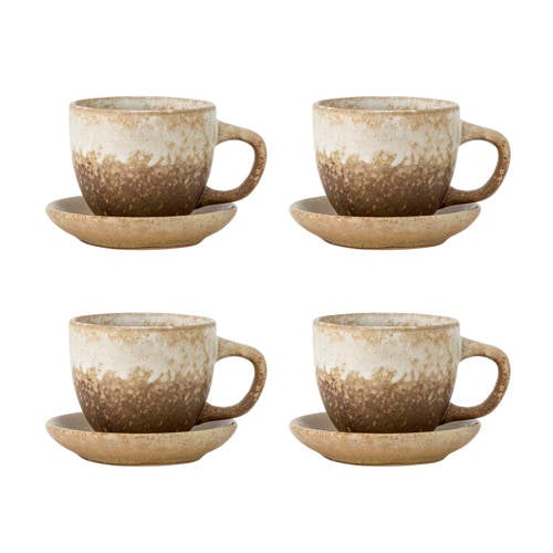 Bloomingville kop met schotel Brenta (set van 4) afbeelding