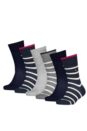 sokken - donkerblauw/grijs (set van 6)