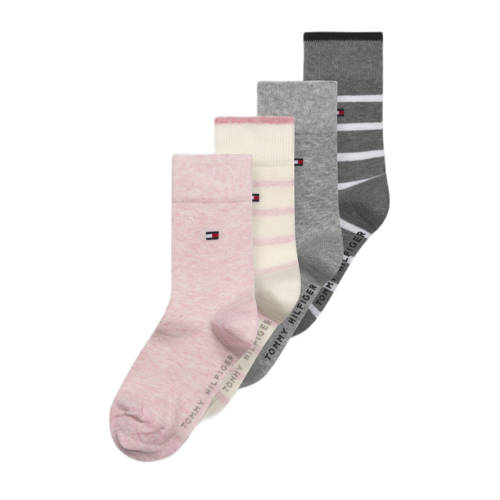 Tommy Hilfiger sokken - set van 4 lichtroze/grijs/ecru afbeelding