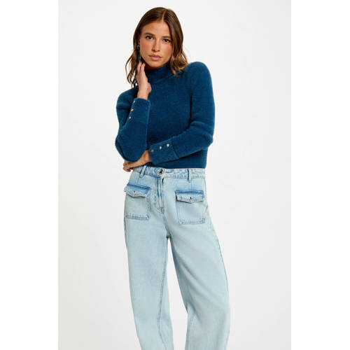 Morgan trui rib gebreid blauw afbeelding