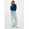 Morgan trui rib gebreid blauw