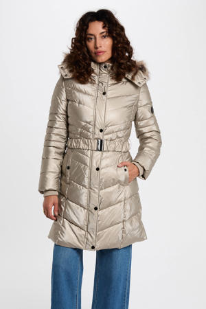 gewatteerde jas beige