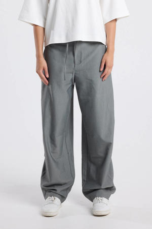 barrel regular waist broek grijs