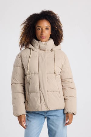 gewatteerde jas beige