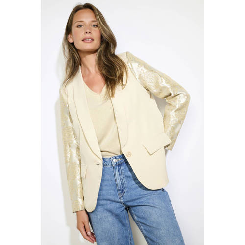 LOLALIZA gebloemde regular blazer beige afbeelding