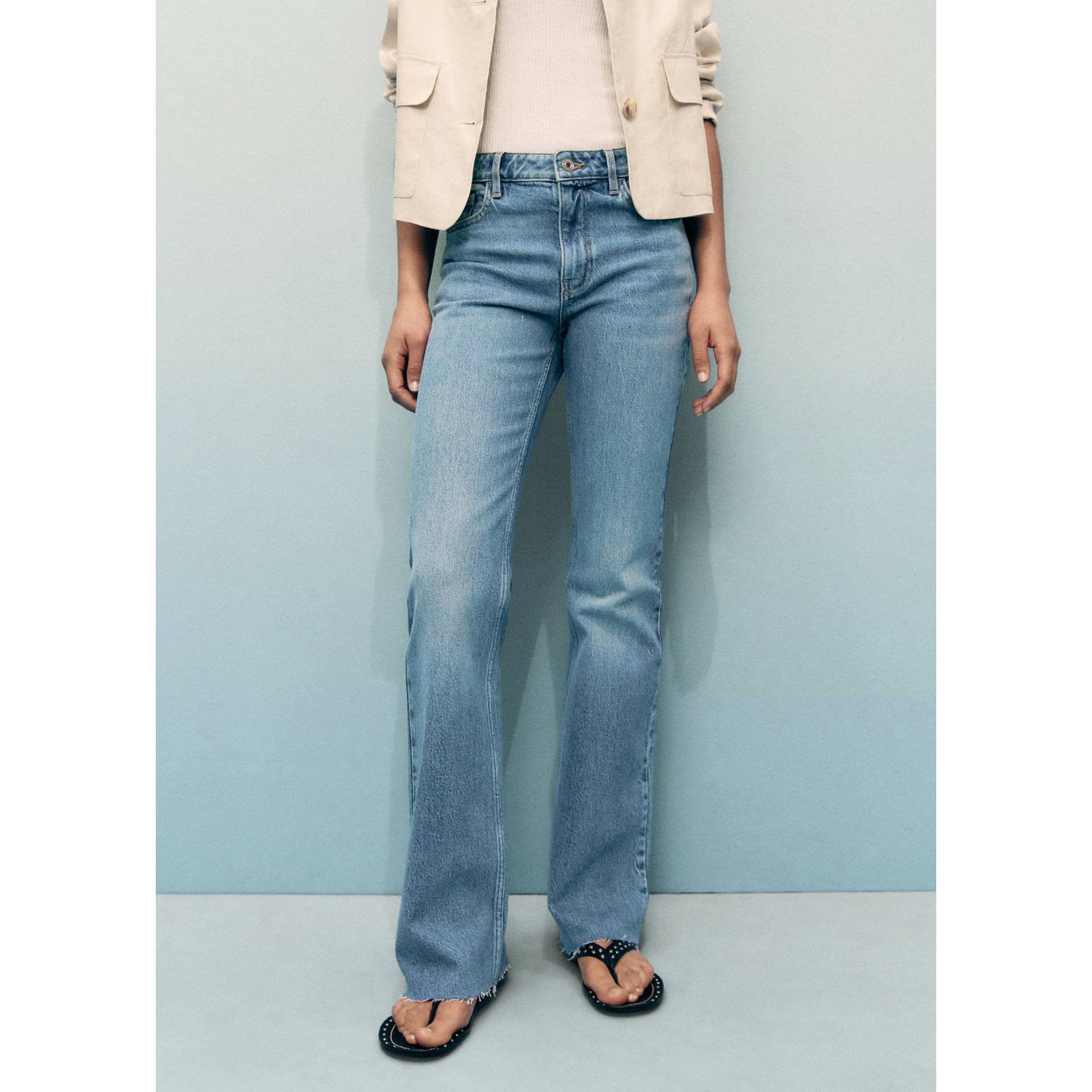 Mango flared jeans light blue denim